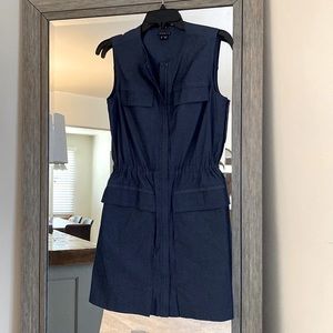 Theory, S, “Sebiya” Praia chambray dress, full front zip, front pockets, EUC!!